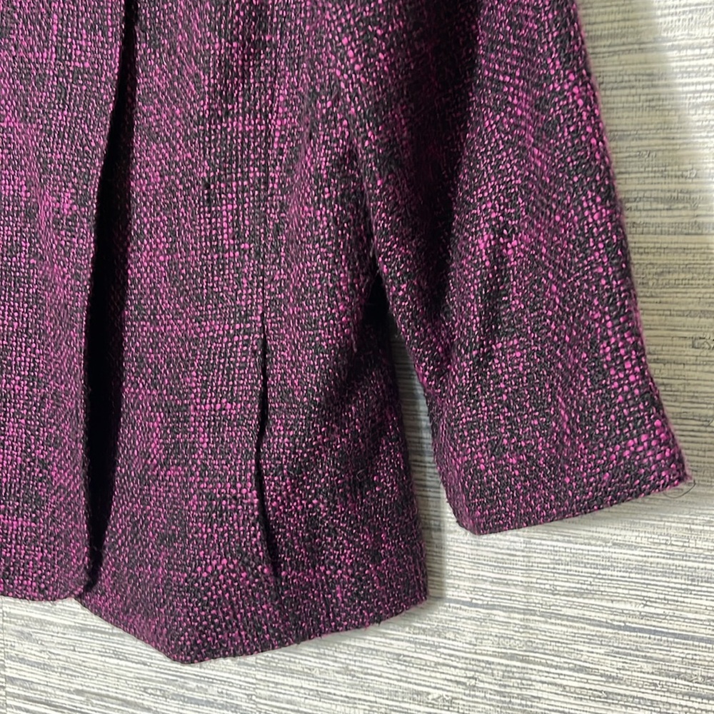Dialogue Purple Black Textured Swing Jacket 3/4 Sleeve Size M (696) - Picture 5 of 6